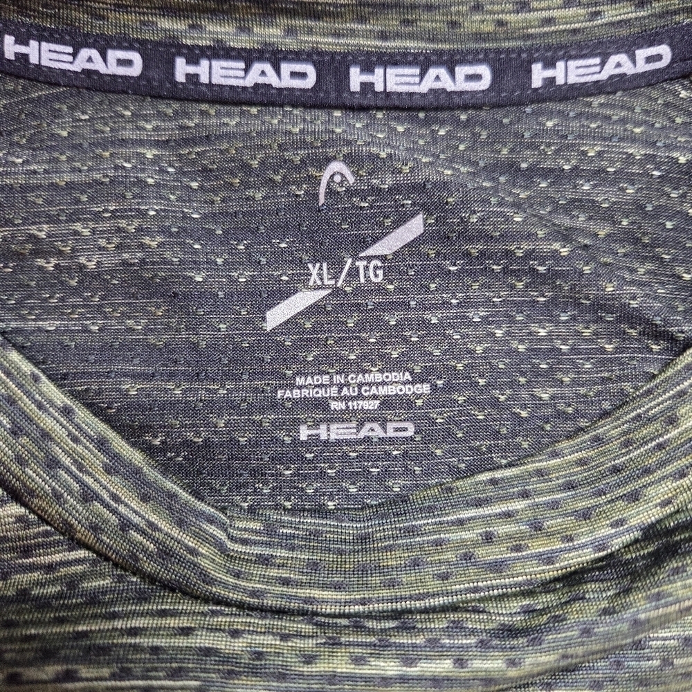 Head Olive Patterned Long Sleeve Top Size XL - Picture 4 of 5